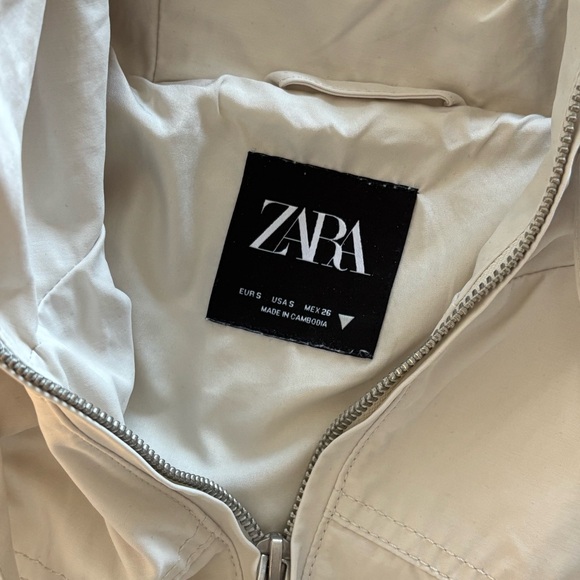 ZARA Cropped Hooded Jacket, Cream, S - Picture 9 of 10